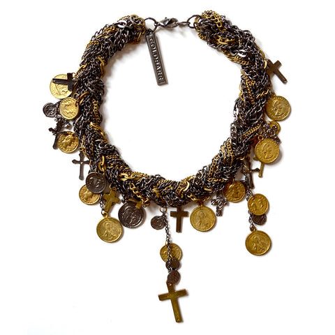 Shiraz Necklace Mix Plating Black Sand/India Gold